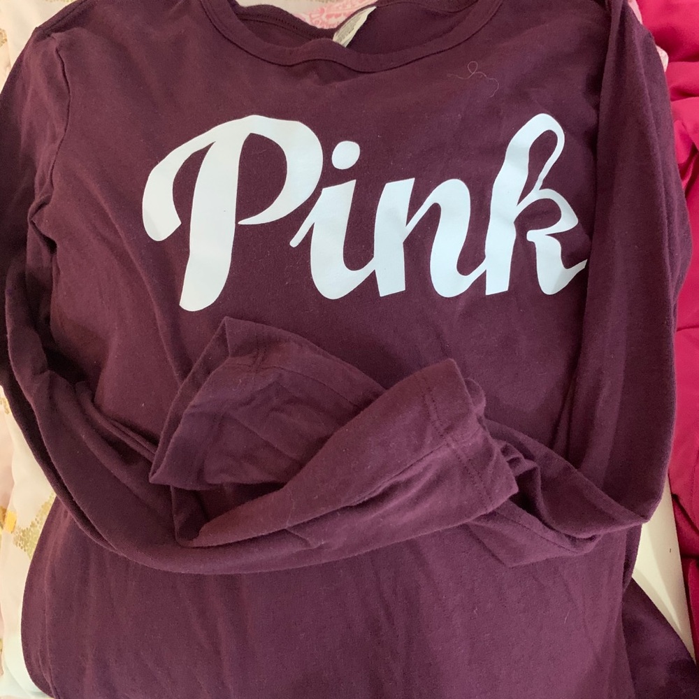 Long sleeve Burgundy shirt from pink